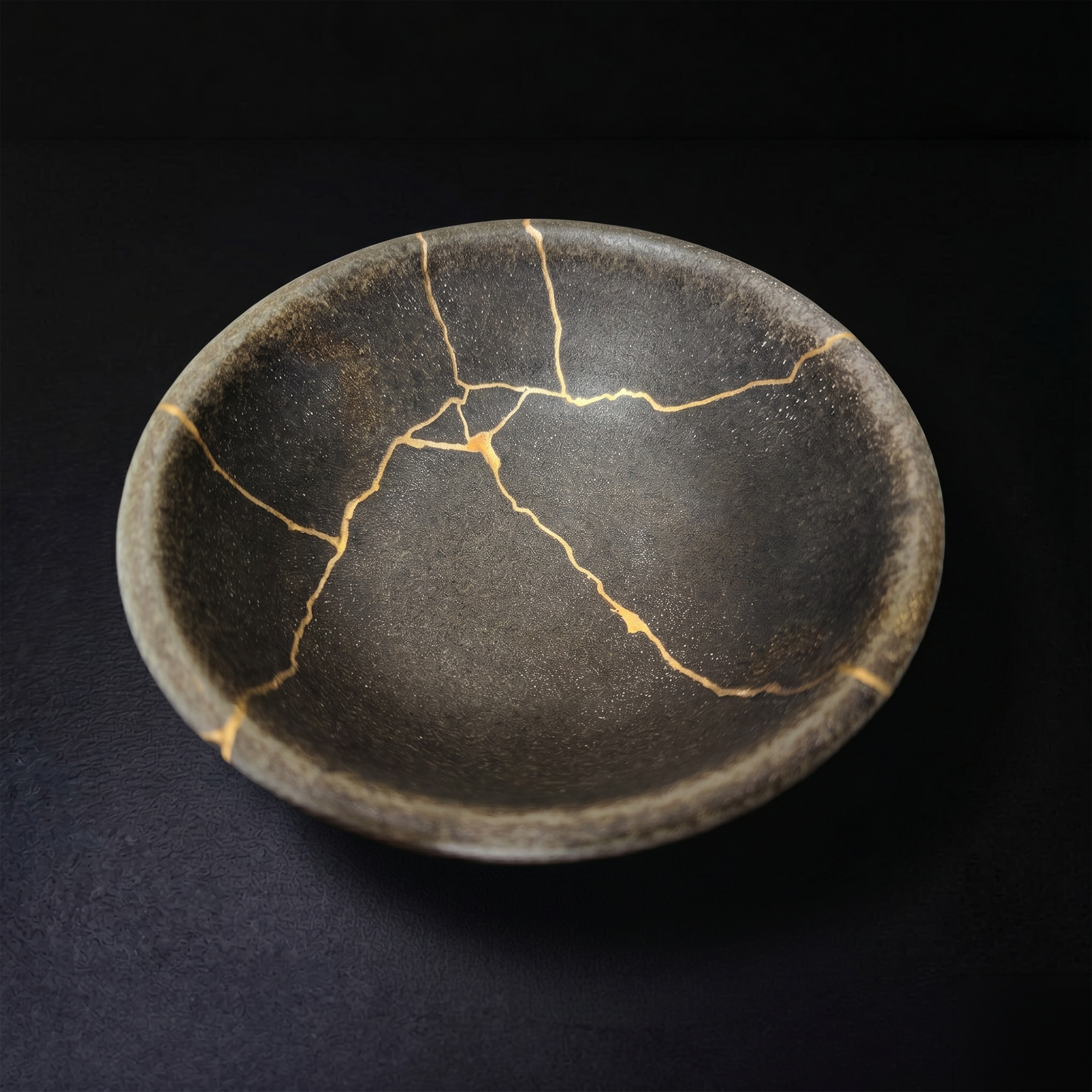 Handcrafted Rustic Earth Kintsugi Ceramic Bowl (1-of-1 Exclusive)