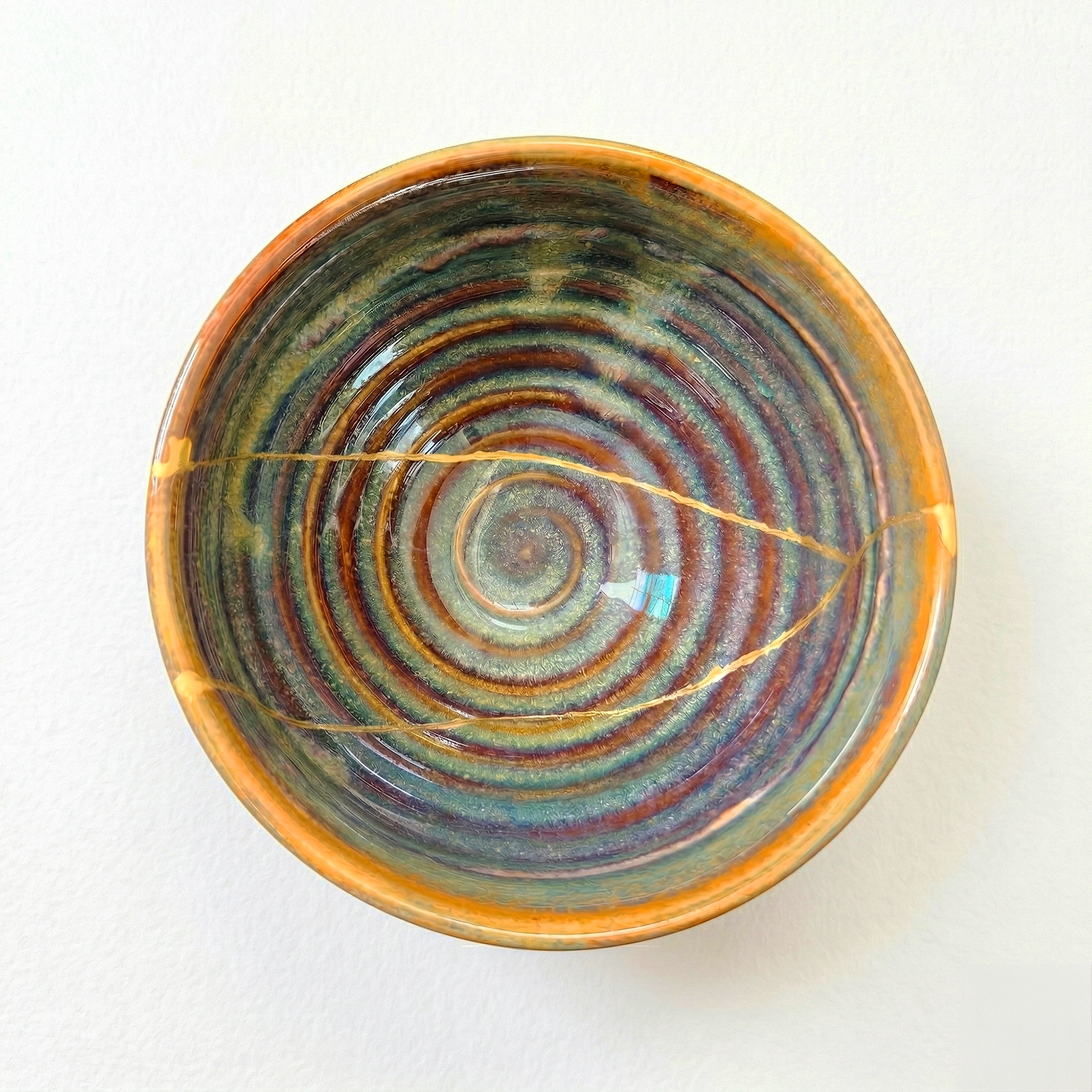 Handcrafted Pink Snow Kintsugi Ceramic Bowl