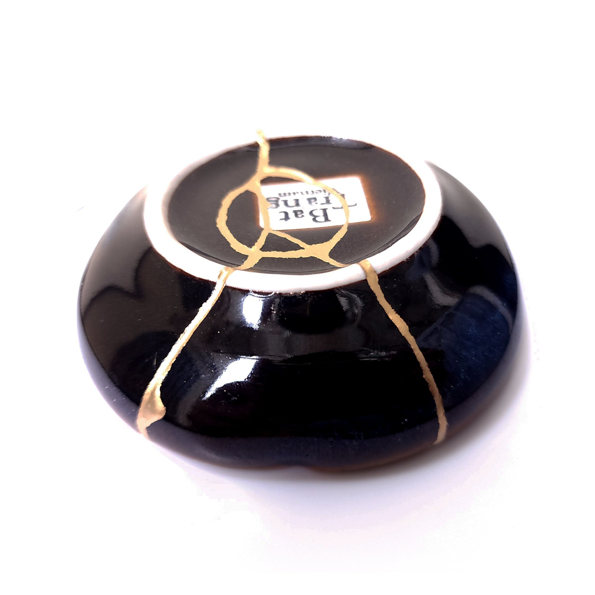Small Deep Ocean Handcrafted Cosmic Blue Kintsugi Ceramic Bowl