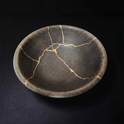 Handcrafted Rustic Earth Kintsugi Ceramic Bowl (1-of-1 Exclusive)