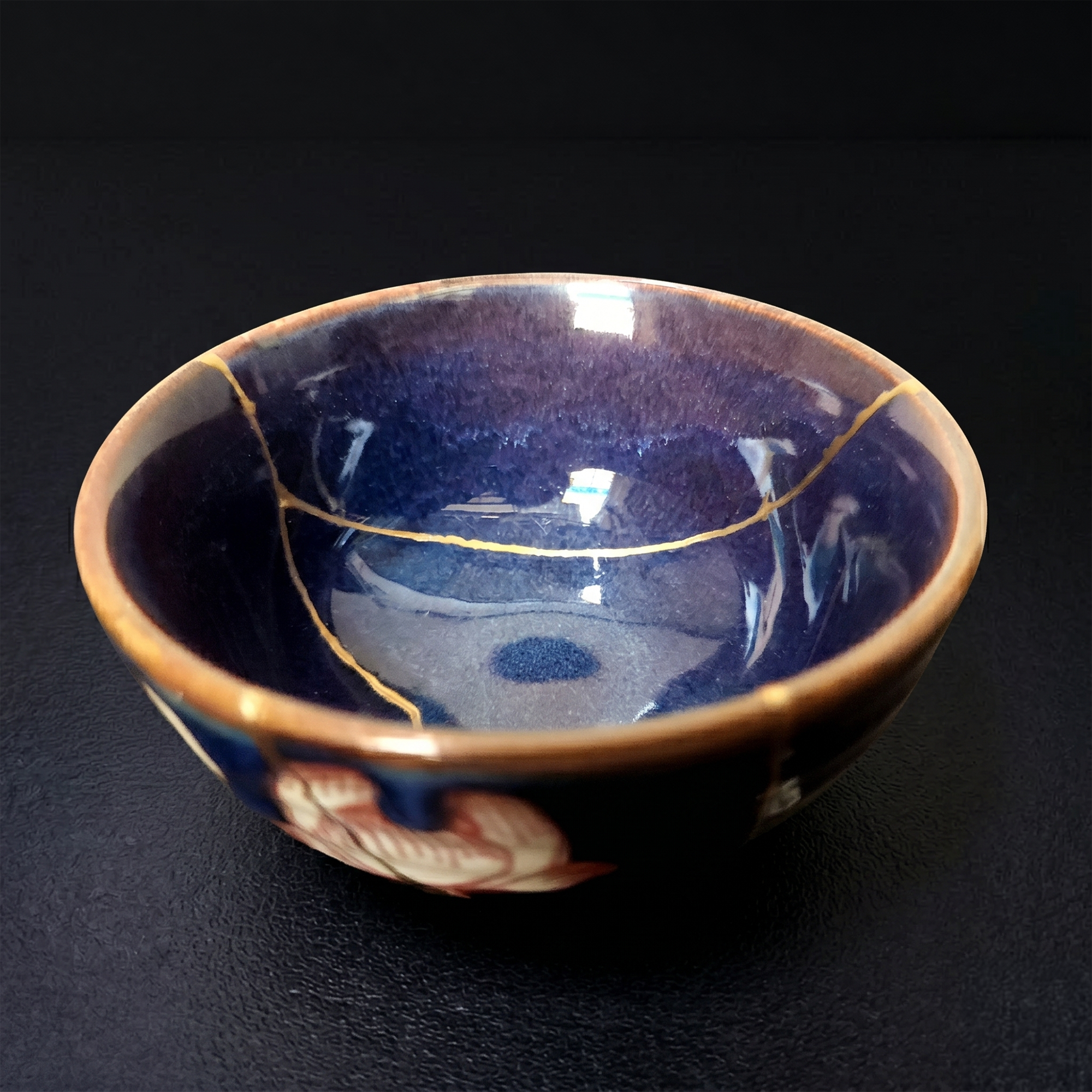 Handcrafted Lotus Leaf Kintsugi Ceramic Bowl