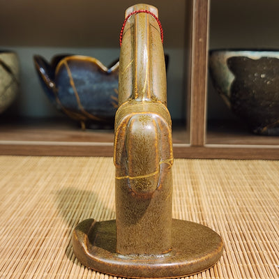 Brown Kintsugi Horse Figurine, Handmade Ceramic Art | Hand-Restored Brown Ceramic Horse, Wabi-Sabi Decor & Meaningful Gift