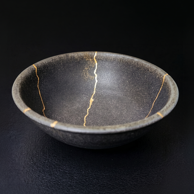 Handcrafted Rustic Earth Kintsugi Ceramic Bowl (1-of-1 Exclusive)
