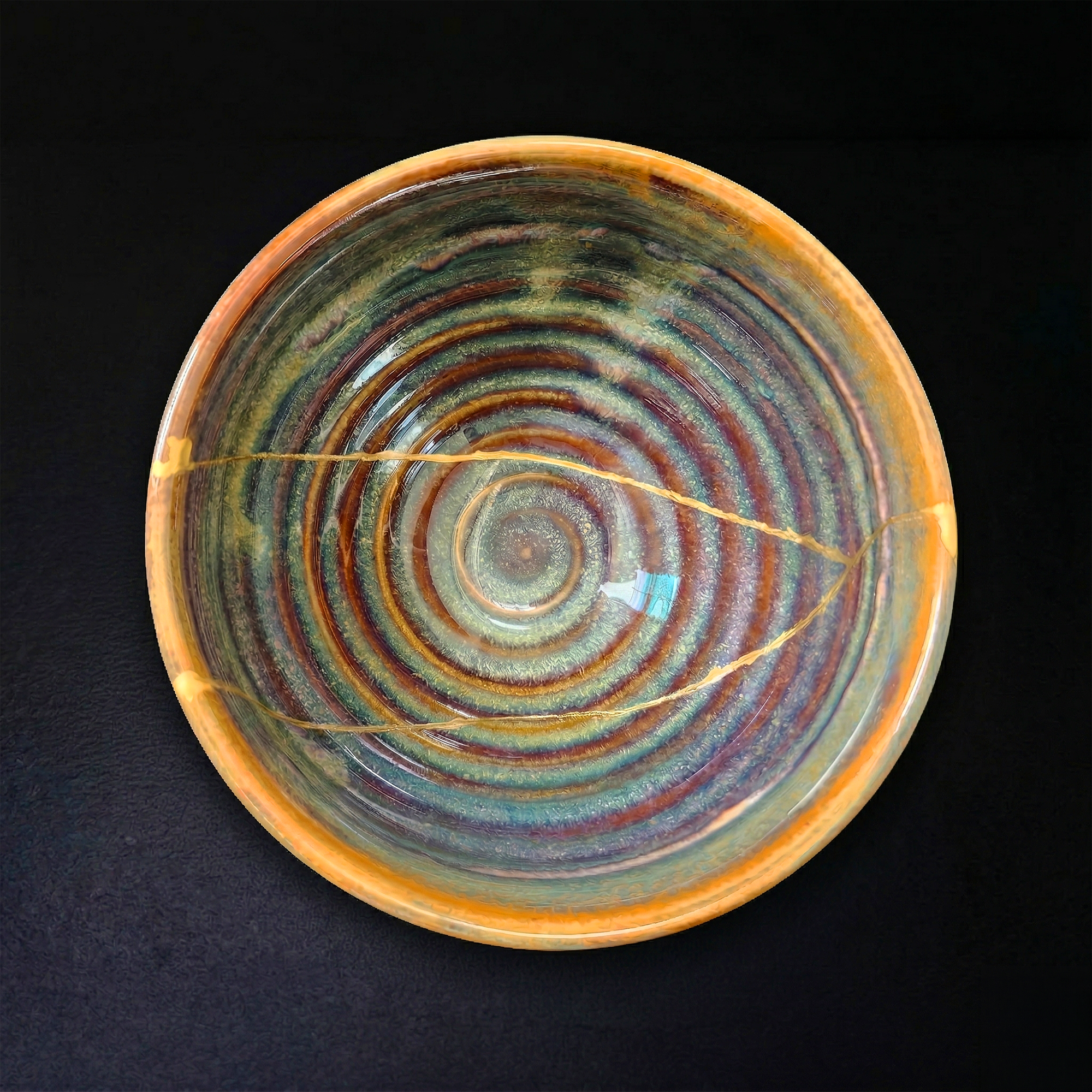 Handcrafted Pink Snow Kintsugi Ceramic Bowl