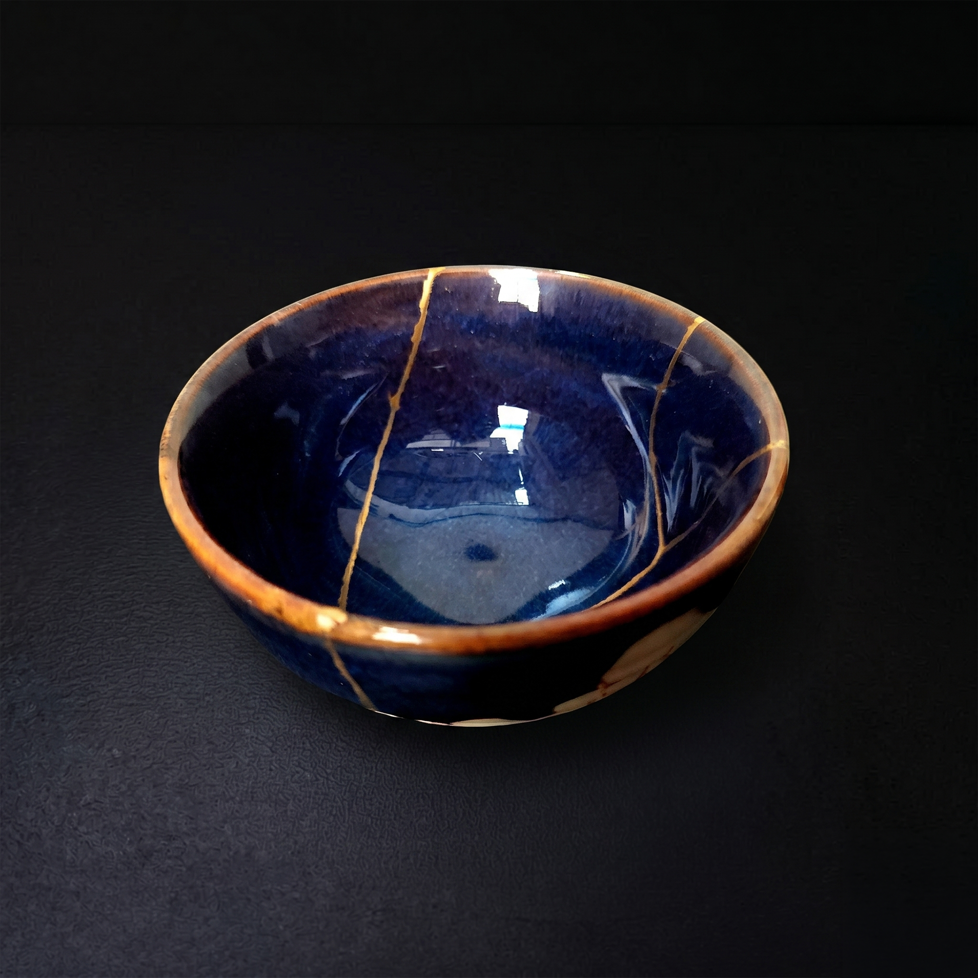 Handcrafted Lotus Leaf Kintsugi Ceramic Bowl