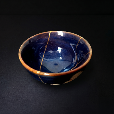 Handcrafted Lotus Leaf Kintsugi Ceramic Bowl