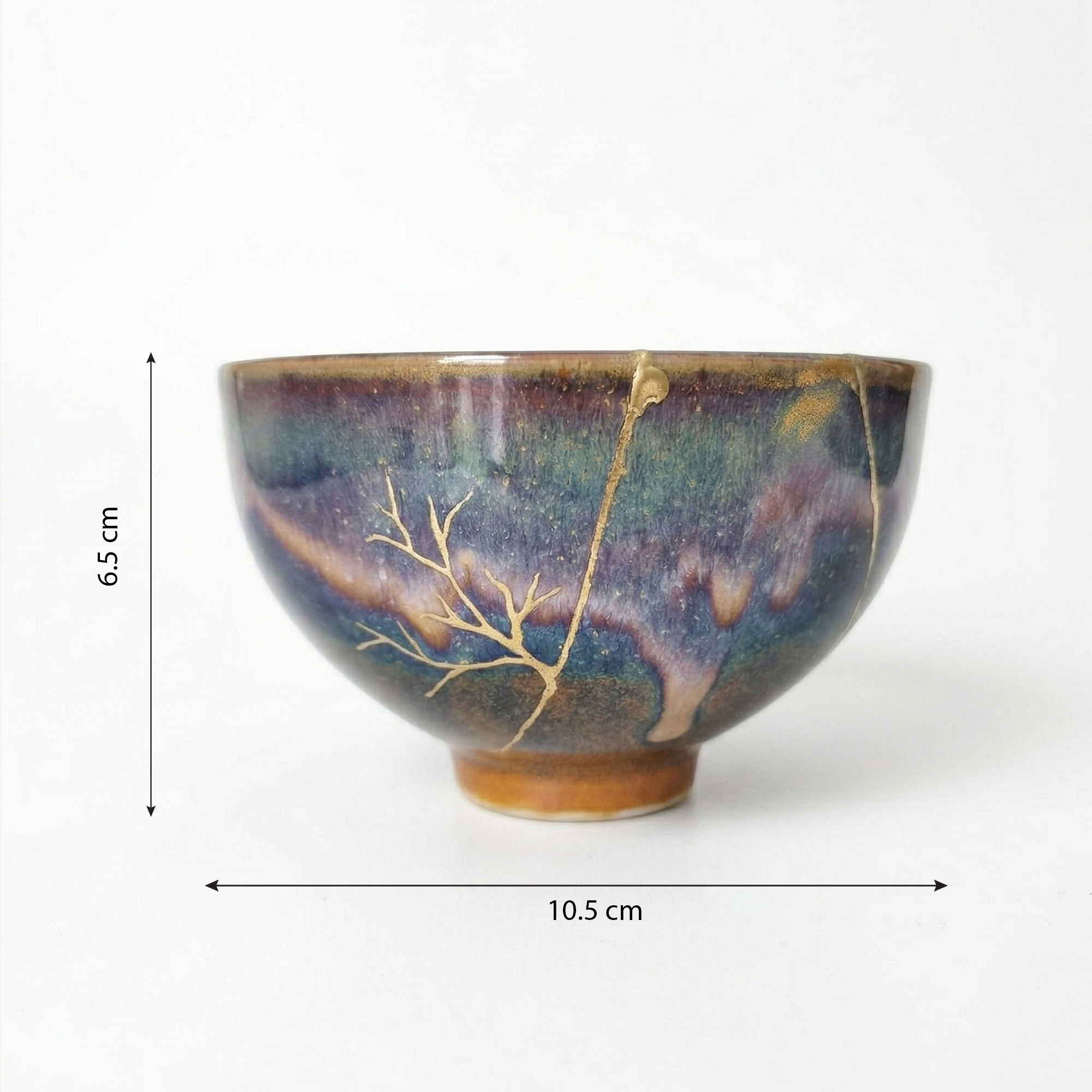 Handcrafted Pink Snow Kintsugi Ceramic Bowl