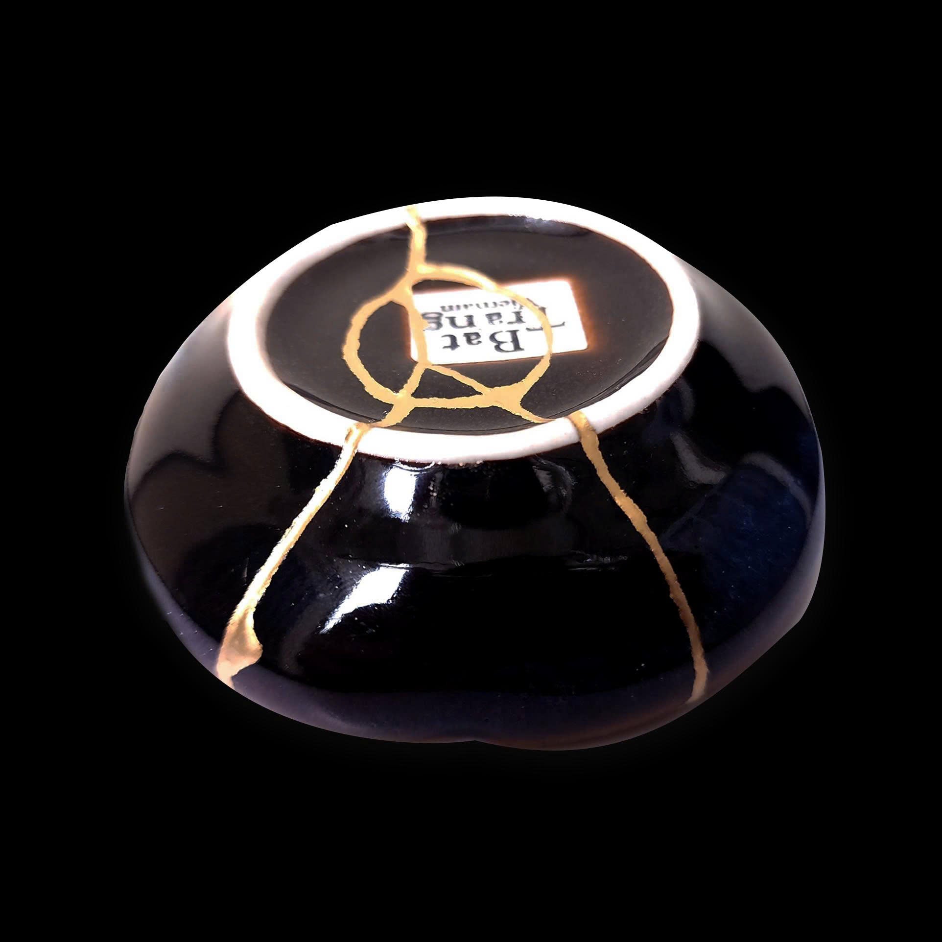 Small Deep Ocean Handcrafted Cosmic Blue Kintsugi Ceramic Bowl